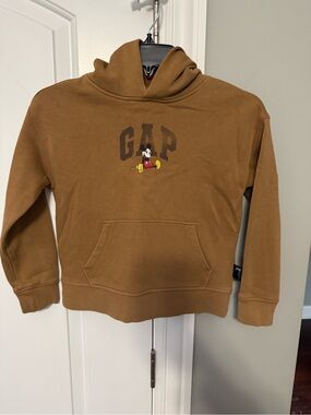 GAP Brown Hoodie with Mickey Mouse Chest Graphic